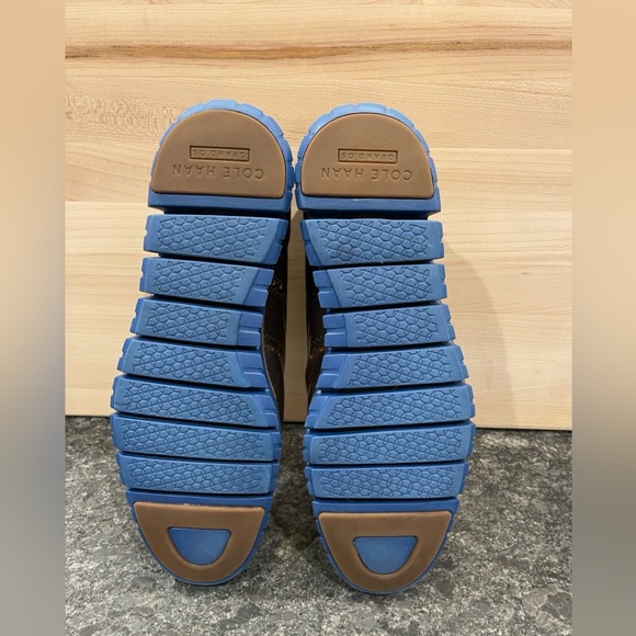 Rare! Cole Haan ZeroGrand Wingtip Oxfords - 12 WIDE - Woodbury / Limoges Blue - Picture 4 of 11